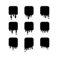 Black melt drips or liquid paint drops isolated Royalty Free Stock Photo